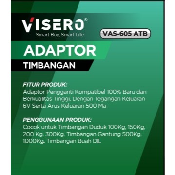 Adaptor Timbangan Visero 6V 500MA (VAS-605ATB) - Gambar 3