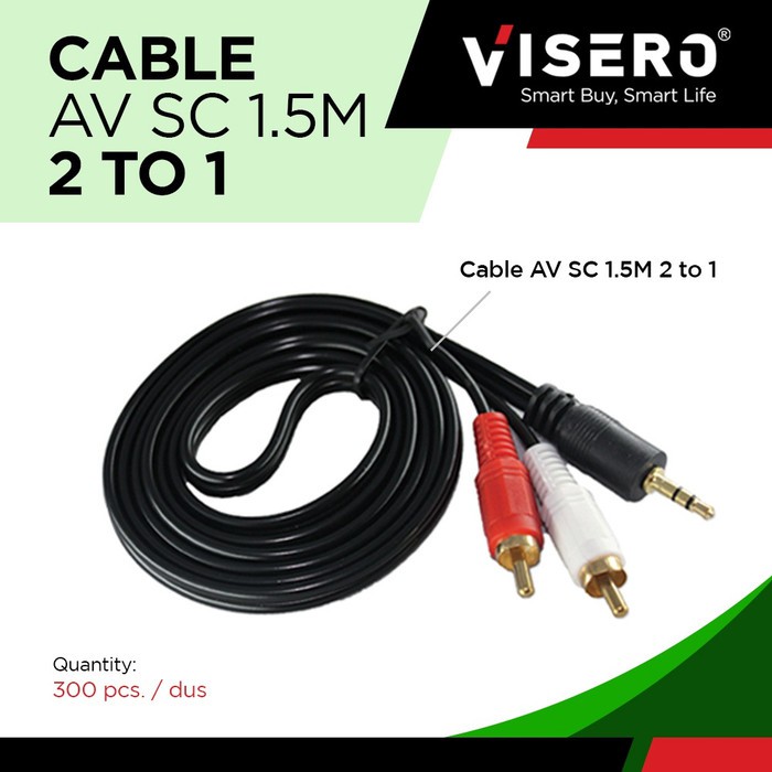Cable RCA/Kabel RCA/Cable AV/Kabel AV SC 1.5M Jack 2 To 1 Visero - Gambar 2