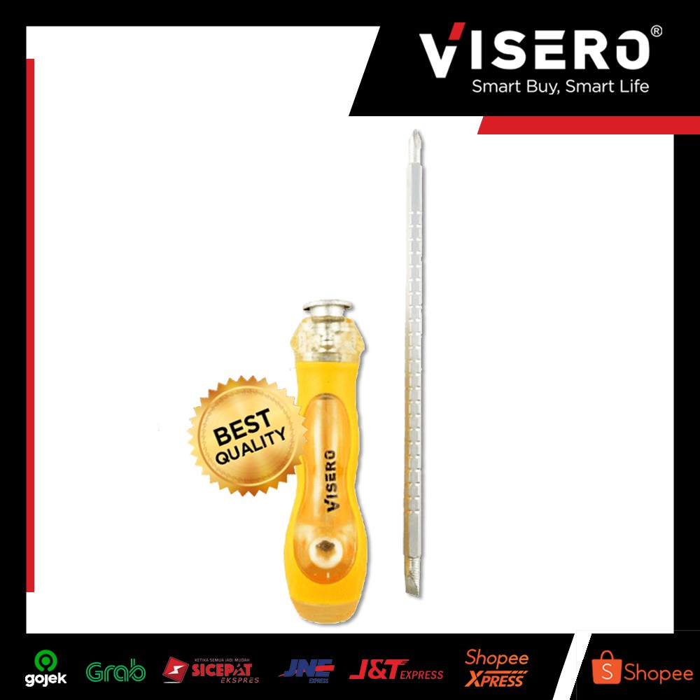 Obeng Bolak Balik 2 Way Plus Minus Besar 4" Visero