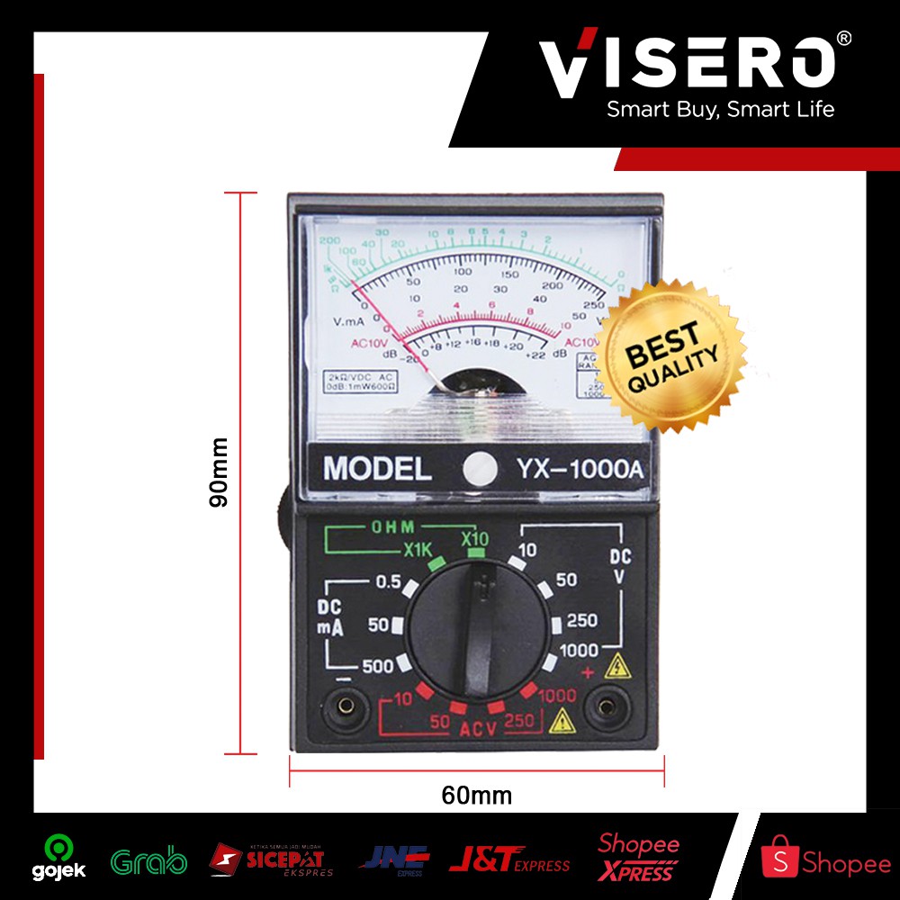 Multitester Analog Kecil YX-1000X + Battery Visero