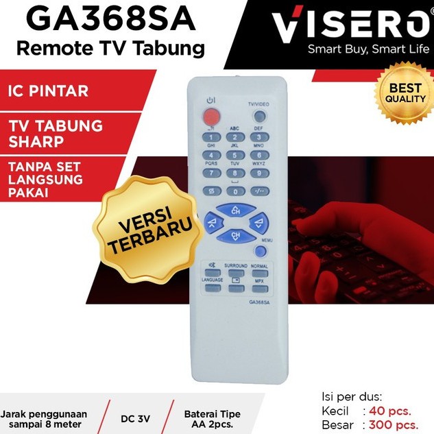 Remot / Remote Multi TV Tabung Sharp / Sharp Putih Visero (GA-368SA) - Gambar 2