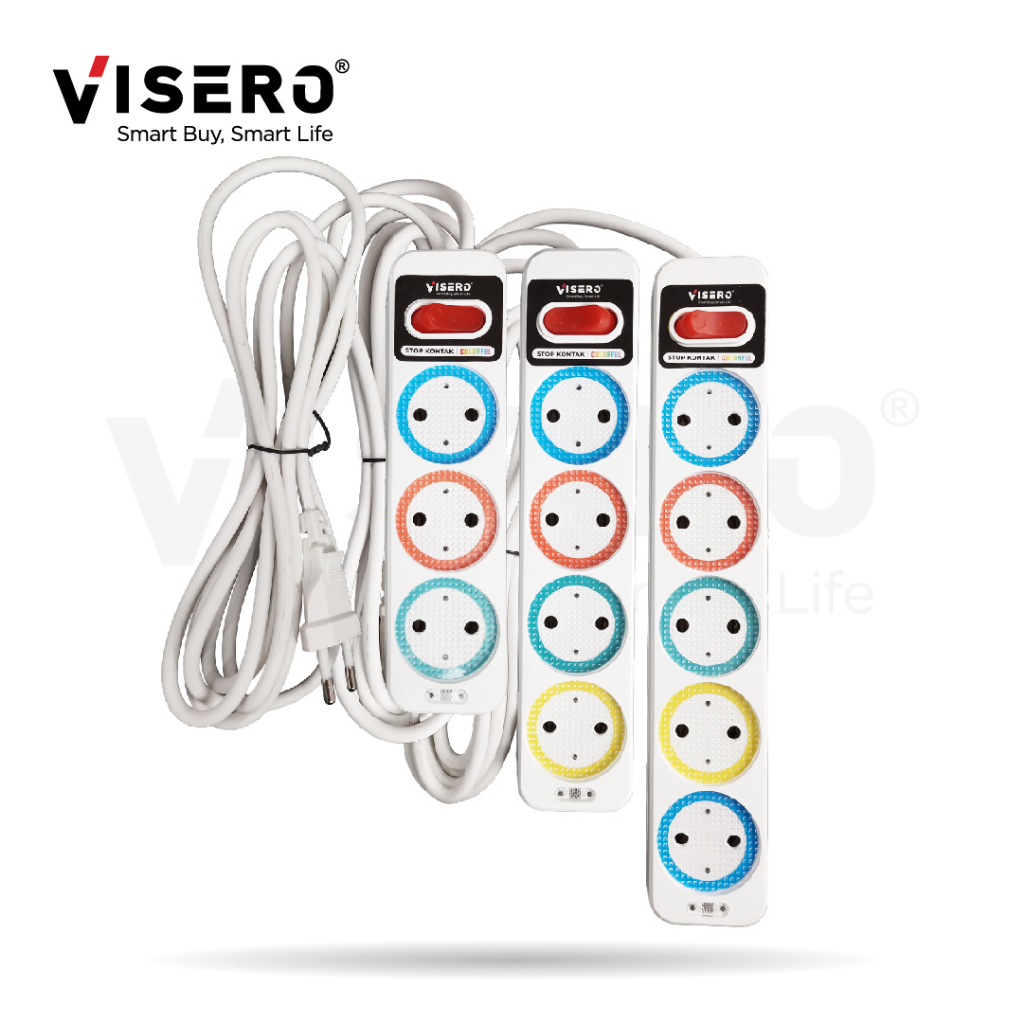 Stop Kontak Colorful Visero + Switch On/Off - VT - Gambar 2