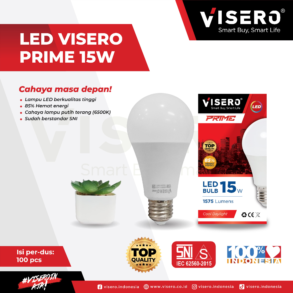 Lampu LED Bohlam PRIME 5W 7W 9W 12W 15W 18W 21W Cool Daylight Cahaya Putih Terang Hemat Energi SNI - Gambar 2