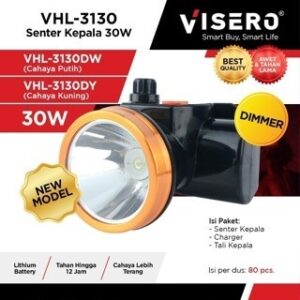 Senter Kepala 30W Cahaya Kuning Dimmer Ganti Battery (VHL-3130DY)