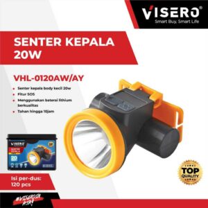Senter Kepala / Headlamp 20 Watt Cahaya Putih / Cahaya Kuning Body Kecil + Fitur SOS - VHL 0120