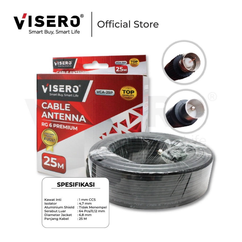 CABLE ANTENNA RG6 PREMIUM 18M, 25M (VCA-18P/25P) - Gambar 3