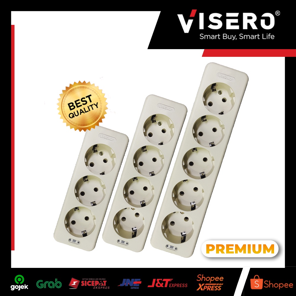 Stop Kontak Arde 3 Lubang Kualitas Premium Visero (VT-103P)