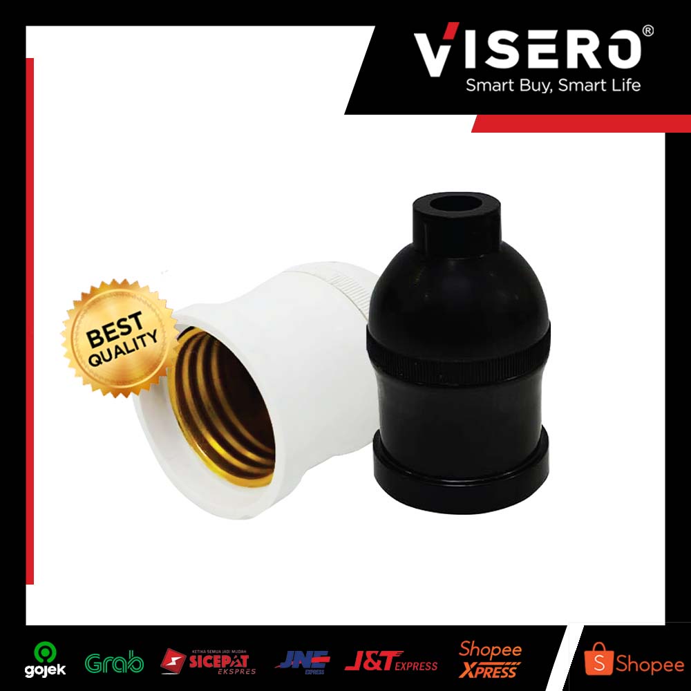 Fitting Gantung / Fitting Lampu E27 Bahan Tebal Putih Visero (VPG-107)