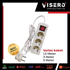 Stop Kontak Kabel 3 Lubang 3 Meter + Kabel Colokan Visero (VT-113SK)